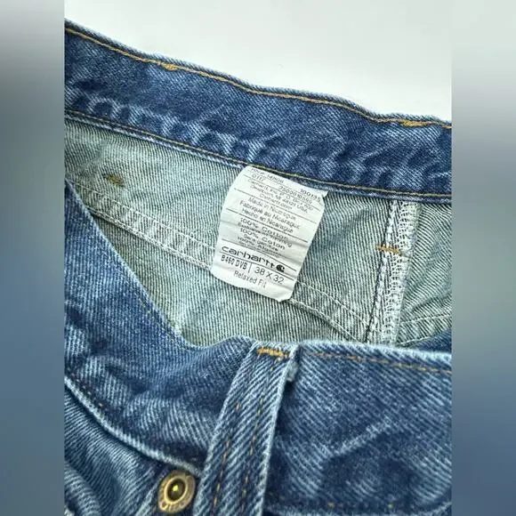 Carhartt B460 Straight Leg Relaxed Fit Jean Medium Wash Size‎ 38 X 32 - Picture 6 of 8